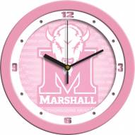 Marshall Thundering Herd Pink Wall Clock