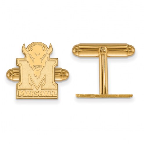 Marshall Thundering Herd Sterling Silver Gold Plated Cuff Links
