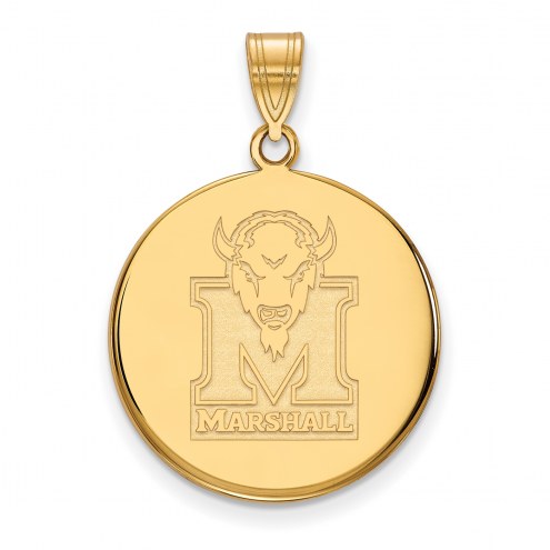 Marshall Thundering Herd Sterling Silver Gold Plated Large Disc Pendant
