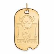 Marshall Thundering Herd Sterling Silver Gold Plated Large Dog Tag