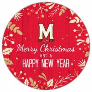 Maryland Terrapins 12" Merry Christmas & Happy New Year Sign