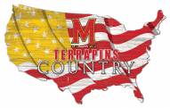 Maryland Terrapins 15" USA Flag Cutout Sign