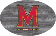 Maryland Terrapins 46" Distressed Wood Oval Sign
