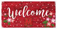 Maryland Terrapins 6" x 12" Floral Welcome Sign
