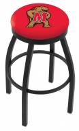 Maryland Terrapins Black Swivel Bar Stool with Accent Ring