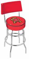 Maryland Terrapins Chrome Double Ring Swivel Barstool with Back