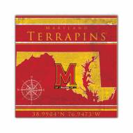 Maryland Terrapins Coordinates 10" x 10" Sign