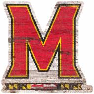 Maryland Terrapins Distressed Logo Cutout Sign