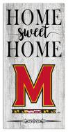 Maryland Terrapins Home Sweet Home Whitewashed 6" x 12" Sign