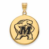Maryland Terrapins Sterling Silver Gold Plated Large Pendant