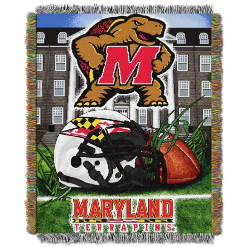 Maryland Terrapins NCAA Woven Tapestry Throw / Blanket