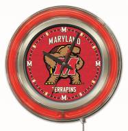 Maryland Terrapins Neon Clock