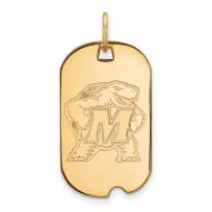 Maryland Terrapins Sterling Silver Gold Plated Small Dog Tag
