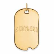 Maryland Terrapins Sterling Silver Gold Plated Large Dog Tag