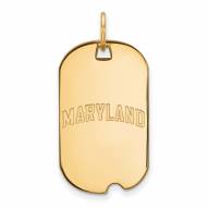 Maryland Terrapins Sterling Silver Gold Plated Small Dog Tag