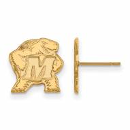 Maryland Terrapins Sterling Silver Gold Plated Small Post Earrings