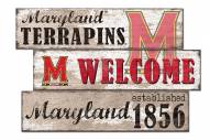 Maryland Terrapins Welcome 3 Plank Sign