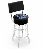Memphis Tigers Chrome Double Ring Swivel Barstool with Back