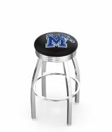 Memphis Tigers Chrome Swivel Barstool with Ribbed Accent Ring