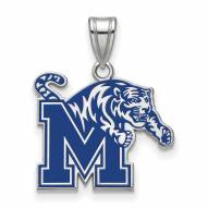Memphis Tigers Sterling Silver Large Enameled Pendant