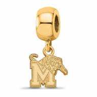 Memphis Tigers Sterling Silver Gold Plated Extra Small Dangle Bead