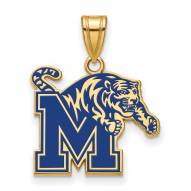 Memphis Tigers NCAA Sterling Silver Gold Plated Large Enameled Pendant