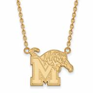 Memphis Tigers NCAA Sterling Silver Gold Plated Large Pendant Necklace