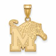 Memphis Tigers NCAA Sterling Silver Gold Plated Large Pendant