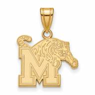 Memphis Tigers NCAA Sterling Silver Gold Plated Medium Pendant