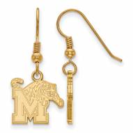 Memphis Tigers NCAA Sterling Silver Gold Plated Small Dangle Earrings