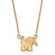 Memphis Tigers NCAA Sterling Silver Gold Plated Small Pendant Necklace