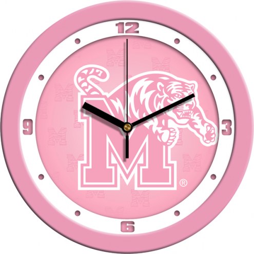 Memphis Tigers Pink Wall Clock