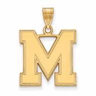 Memphis Tigers Sterling Silver Gold Plated Large Pendant