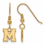 Memphis Tigers Sterling Silver Gold Plated Extra Small Dangle Earrings