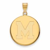 Memphis Tigers Sterling Silver Gold Plated Large Disc Pendant