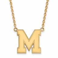 Memphis Tigers Sterling Silver Gold Plated Large Pendant Necklace