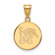Memphis Tigers Sterling Silver Gold Plated Medium Pendant