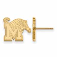Memphis Tigers Sterling Silver Gold Plated Small Post Earrings