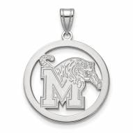 Memphis Tigers Sterling Silver Large Circle Pendant
