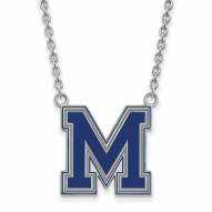 Memphis Tigers Sterling Silver Large Enameled Pendant Necklace