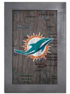 Miami Dolphins 11" x 19" City Map Framed Sign
