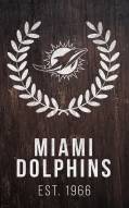 Miami Dolphins 11" x 19" Laurel Wreath Sign