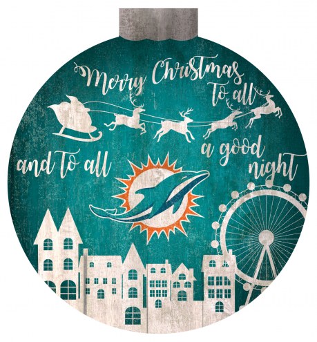 Miami Dolphins 12&quot; Christmas Village Wall Art
