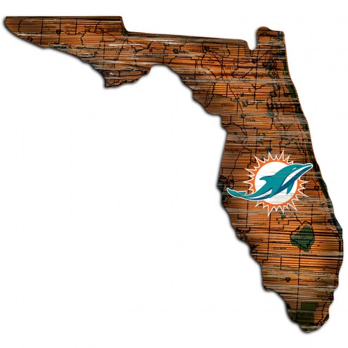 Miami Dolphins 12&quot; Roadmap State Sign