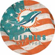 Miami Dolphins 12" Team Color Flag Circle Sign