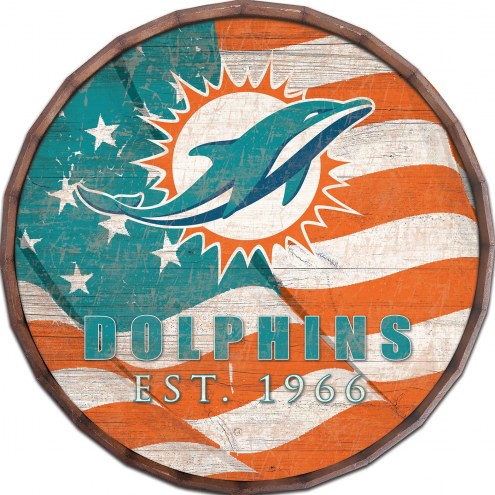 Miami Dolphins 16&quot; Flag Barrel Top