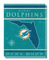 Miami Dolphins 16" x 20" Coordinates Canvas Print