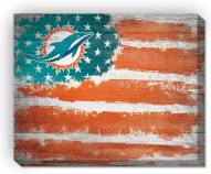 Miami Dolphins 16" x 20" Flag Canvas Print