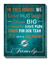 Miami Dolphins 16" x 20" In This House Canvas Print