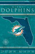 Miami Dolphins 17" x 26" Coordinates Sign
